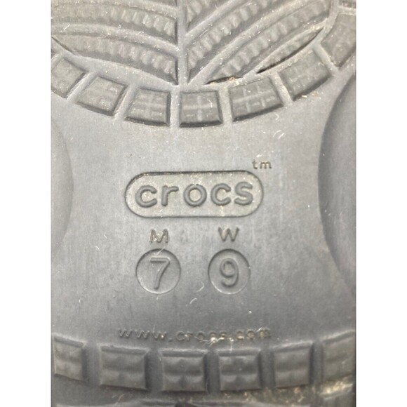 Crocs Slides Men\'s Size 7 Women\'s 9 Black Slip On Sandals Flats Coast